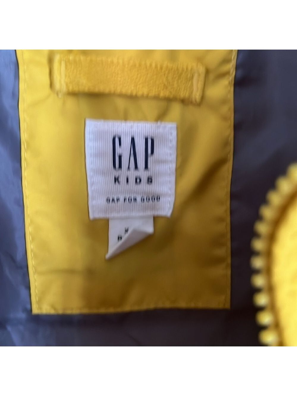 Gap Kids Puffy Vest, SZ XXL Reg, PTP 21”, Length 25”, Yellow, gray, Pockets (T6) - Picture 2 of 6